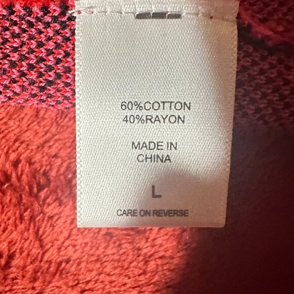 Pink & Black Geometric Knit Top - Size L - Picture 7 of 10